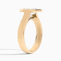 Marquise Alma 4mm Bezel Solitaire Diamond Engagement Ring In 14K Rose Gold, Angle View