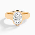 Oval Alma 4mm Bezel Solitaire Diamond Engagement Ring In 14K Rose Gold - Lucenjuri