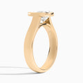 Pear Alma 4mm Bezel Solitaire Diamond Engagement Ring In 14K Rose Gold, Angle View
