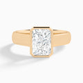 Radiant Alma 4mm Bezel Solitaire Diamond Engagement Ring In 14K Rose Gold - Lucenjuri