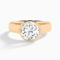 Round Alma 4mm Bezel Solitaire Diamond Engagement Ring In 14K Rose Gold - Lucenjuri