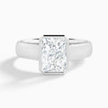 Radiant Alma 4mm Bezel Solitaire Diamond Engagement Ring In 18K White Gold - Lucenjuri