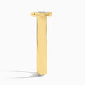 Cushion Alma 4mm Bezel Solitaire Diamond Engagement Ring In 18K Yellow Gold, Side View