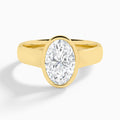 Oval Alma 4mm Bezel Solitaire Diamond Engagement Ring In 18K Yellow Gold - Lucenjuri