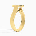 Oval Alma 4mm Bezel Solitaire Diamond Engagement Ring In 18K Yellow Gold, Angle View