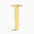 Oval Alma 4mm Bezel Solitaire Diamond Engagement Ring In 18K Yellow Gold, Side View