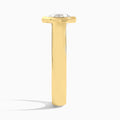 Round Alma 4mm Bezel Solitaire Diamond Engagement Ring In 18K Yellow Gold, Side View