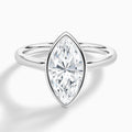 Marquise Alma 2mm Bezel Solitaire Diamond Engagement Ring In Platinum - Lucenjuri