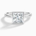 Princess Alma 2mm Bezel Solitaire Diamond Engagement Ring In Platinum - Lucenjuri