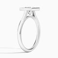 Princess Alma 2mm Bezel Solitaire Diamond Engagement Ring In Platinum, Angle View
