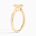 Cushion Alma 2mm Bezel Solitaire Diamond Engagement Ring In 14K Rose Gold, Angle View
