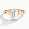 Emerald Alma 2mm Bezel Solitaire Diamond Engagement Ring In 14K Rose Gold - Lucenjuri