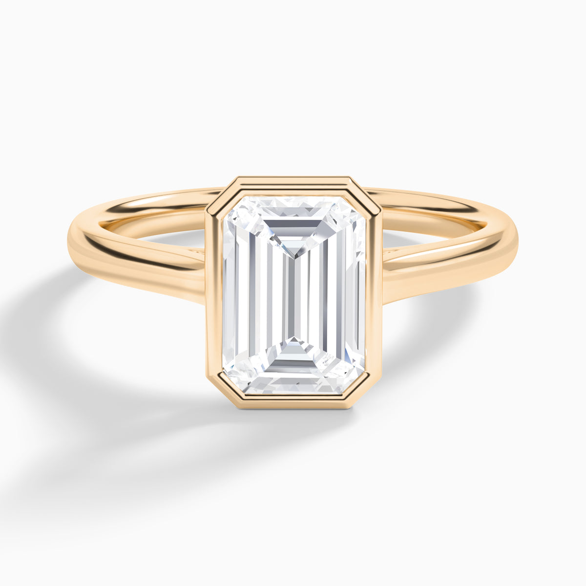 Emerald Alma 2mm Bezel Solitaire Diamond Engagement Ring In 14K Rose Gold - Lucenjuri