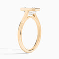 Emerald Alma 2mm Bezel Solitaire Diamond Engagement Ring In 14K Rose Gold, Angle View