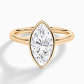 Marquise Alma 2mm Bezel Solitaire Diamond Engagement Ring In 14K Rose Gold - Lucenjuri