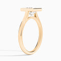 Princess Alma 2mm Bezel Solitaire Diamond Engagement Ring In 14K Rose Gold, Angle View