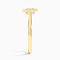 Asscher Alma 2mm Bezel Solitaire Diamond Engagement Ring In 18K Yellow Gold, Side View