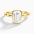 Emerald Alma 2mm Bezel Solitaire Diamond Engagement Ring In 18K Yellow Gold - Lucenjuri