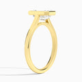 Emerald Alma 2mm Bezel Solitaire Diamond Engagement Ring In 18K Yellow Gold, Angle View