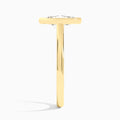 Oval Alma 2mm Bezel Solitaire Diamond Engagement Ring In 18K Yellow Gold, Side View