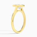 Pear Alma 2mm Bezel Solitaire Diamond Engagement Ring In 18K Yellow Gold, Angle View