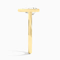 Pear Alma 2mm Bezel Solitaire Diamond Engagement Ring In 18K Yellow Gold, Side View