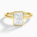 Radiant Alma 2mm Bezel Solitaire Diamond Engagement Ring In 18K Yellow Gold - Lucenjuri
