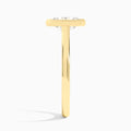 Radiant Alma 2mm Bezel Solitaire Diamond Engagement Ring In 18K Yellow Gold, Side View