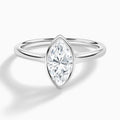 Marquise Petite Alma 1.6mm Bezel Solitaire Diamond Engagement Ring In Platinum - Lucenjuri