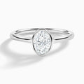 Oval Petite Alma 1.6mm Bezel Solitaire Diamond Engagement Ring In Platinum - Lucenjuri