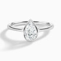 Pear Petite Alma 1.6mm Bezel Solitaire Diamond Engagement Ring In Platinum - Lucenjuri