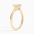 Asscher Petite Alma 1.6mm Bezel Solitaire Diamond Engagement Ring In 14K Rose Gold, Angle View