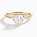 Heart Petite Alma 1.6mm Bezel Solitaire Diamond Engagement Ring In 14K Rose Gold - Lucenjuri