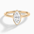 Marquise Petite Alma 1.6mm Bezel Solitaire Diamond Engagement Ring In 14K Rose Gold - Lucenjuri