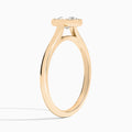 Oval Petite Alma 1.6mm Bezel Solitaire Diamond Engagement Ring In 14K Rose Gold, Angle View