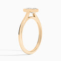 Pear Petite Alma 1.6mm Bezel Solitaire Diamond Engagement Ring In 14K Rose Gold, Angle View