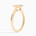 Princess Petite Alma 1.6mm Bezel Solitaire Diamond Engagement Ring In 14K Rose Gold, Angle View
