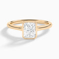 Radiant Petite Alma 1.6mm Bezel Solitaire Diamond Engagement Ring In 14K Rose Gold - Lucenjuri