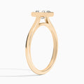 Radiant Petite Alma 1.6mm Bezel Solitaire Diamond Engagement Ring In 14K Rose Gold, Angle View