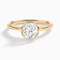 Round Petite Alma 1.6mm Bezel Solitaire Diamond Engagement Ring In 14K Rose Gold - Lucenjuri