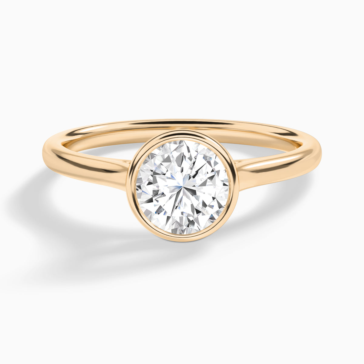 Round Petite Alma 1.6mm Bezel Solitaire Diamond Engagement Ring In 14K Rose Gold - Lucenjuri