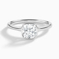 Cushion Petite Alma 1.6mm Bezel Solitaire Diamond Engagement Ring In 18K White Gold - Lucenjuri