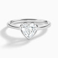 Heart Petite Alma 1.6mm Bezel Solitaire Diamond Engagement Ring In 18K White Gold - Lucenjuri