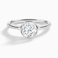 Round Petite Alma 1.6mm Bezel Solitaire Diamond Engagement Ring In 18K White Gold - Lucenjuri