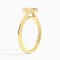 Emerald Petite Alma 1.6mm Bezel Solitaire Diamond Engagement Ring In 18K Yellow Gold, Angle View