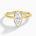Marquise Petite Alma 1.6mm Bezel Solitaire Diamond Engagement Ring In 18K Yellow Gold - Lucenjuri