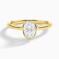 Oval Petite Alma 1.6mm Bezel Solitaire Diamond Engagement Ring In 18K Yellow Gold - Lucenjuri