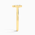 Pear Petite Alma 1.6mm Bezel Solitaire Diamond Engagement Ring In 18K Yellow Gold, Side View