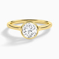 Round Petite Alma 1.6mm Bezel Solitaire Diamond Engagement Ring In 18K Yellow Gold - Lucenjuri