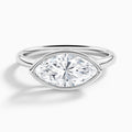 Marquise Elle East-West 2mm Bezel Solitaire Diamond Engagement Ring In Platinum - Lucenjuri